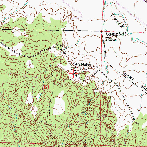 Topographic Map of San Mateo Mine, NM