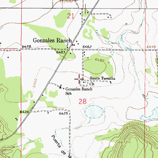 Topographic Map of Santa Teresita Church, NM