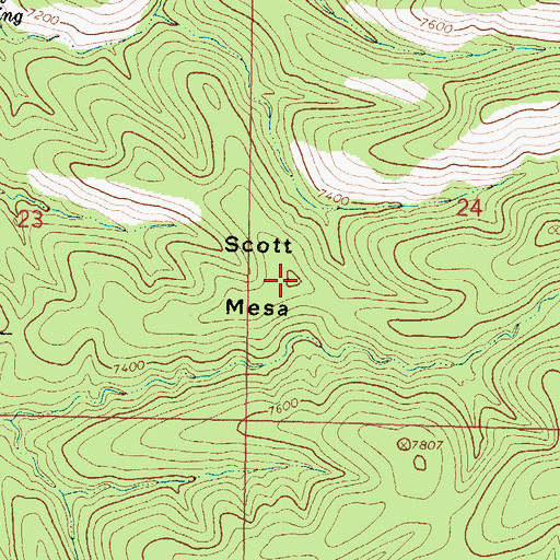 Topographic Map of Scott Mesa, NM