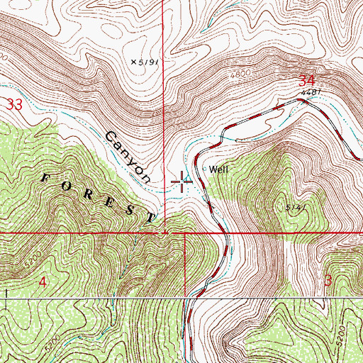 Topographic Map of Sitting Bull Canyon, NM