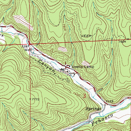 Topographic Map of Sivells Baptist Camp, NM