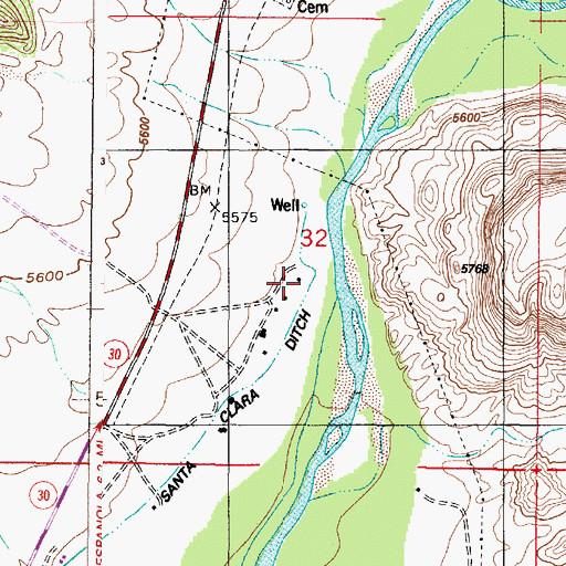 Topographic Map of Slash-h Ranch, NM