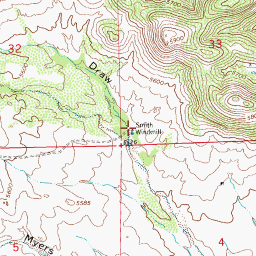 Topographic Map of Smith Windmill, NM