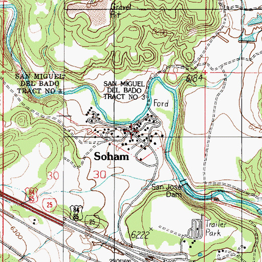 Topographic Map of Soham, NM