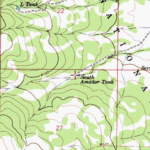 Topographic Map of South Amador Tank, NM