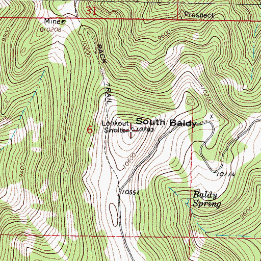 Topographic Map of South Baldy, NM