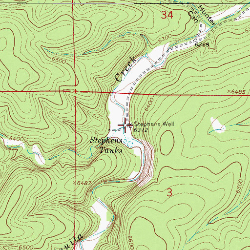 Topographic Map of Stephens Well, NM