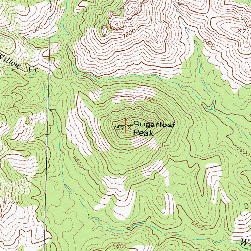 Topographic Map of Sugarloaf Peak, NM