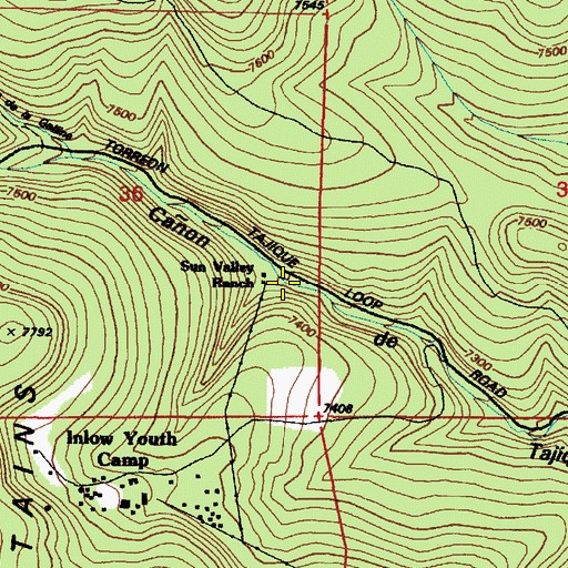 Topographic Map of Sun Valley Ranch, NM