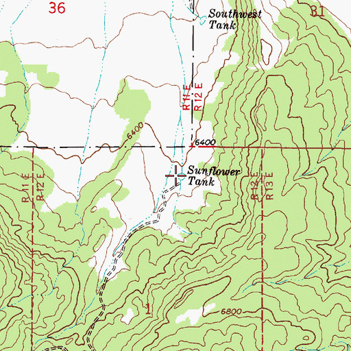 Topographic Map of Sunflower Tank, NM