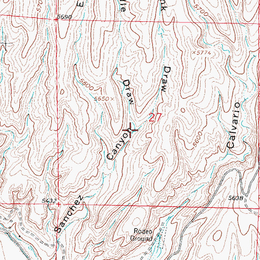 Topographic Map of Tank Draw, NM