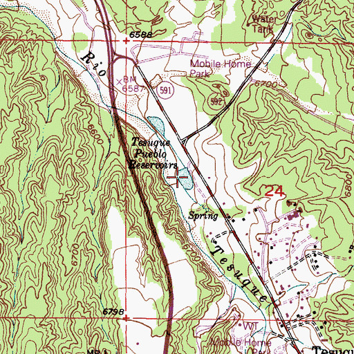Topographic Map of Tesuque Pueblo Reservoirs, NM