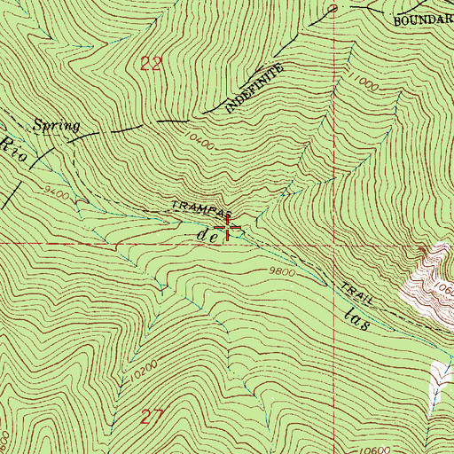 Topographic Map of Trampas Trail, NM