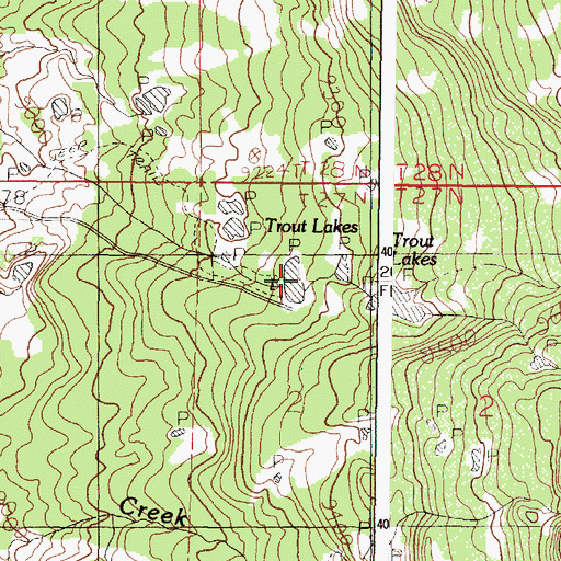 Topographic Map of Trout Lakes, NM