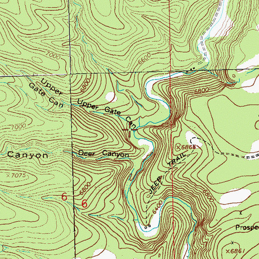 Topographic Map of Upper Gate Canyon, NM