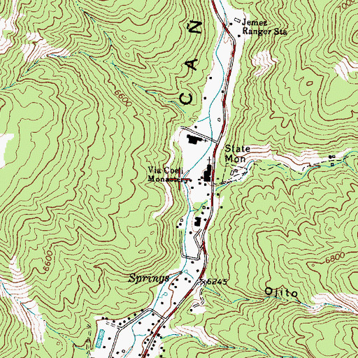 Topographic Map of Via Coeli Monastery, NM