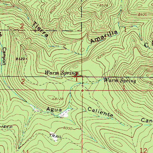 Topographic Map of Warm Springs, NM