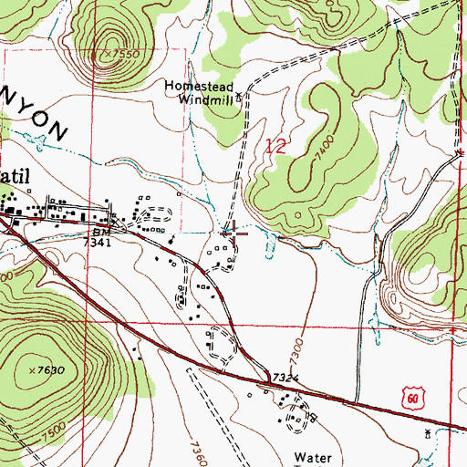 Topographic Map of White House Canyon, NM