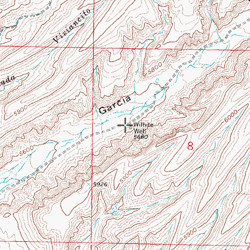 Topographic Map of Wilhite Well, NM