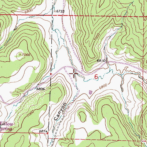 Topographic Map of Willow Canyon, NM