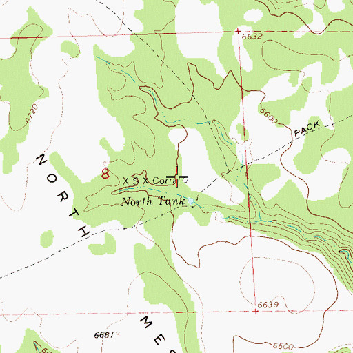 Topographic Map of XSX Corral, NM