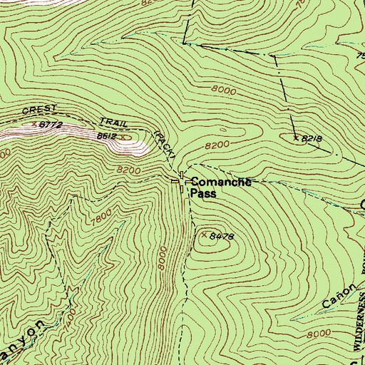 Topographic Map of Comanche Pass, NM