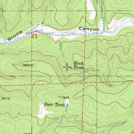 Topographic Map of Rocky Tank, NM