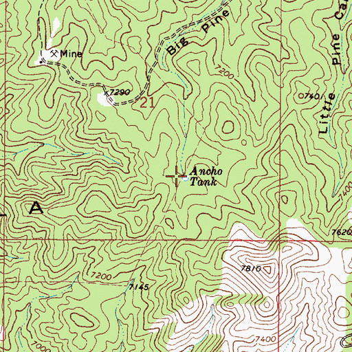 Topographic Map of Ancho Tank, NM