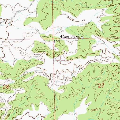 Topographic Map of Alma Water Storage Tank, NM