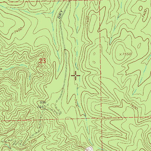Topographic Map of Blue Tank, NM