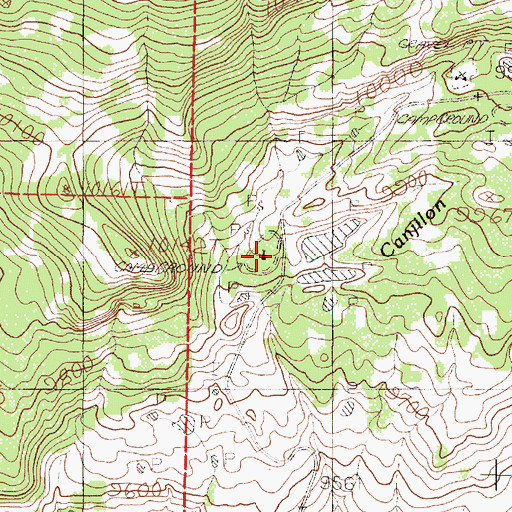 Topographic Map of Lower Canjilon Lakes Campground, NM