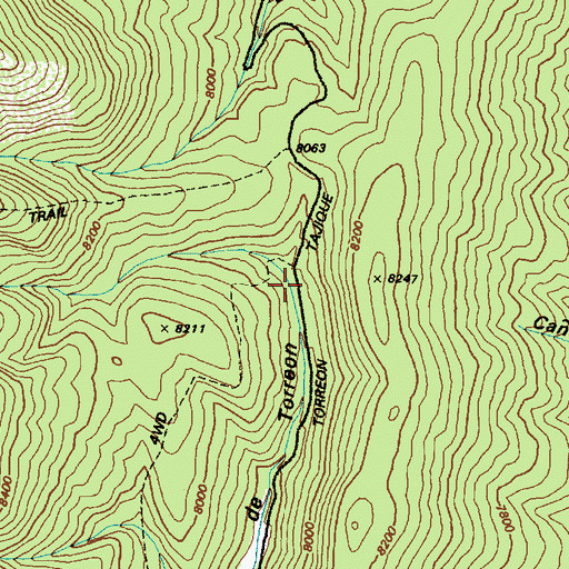 Topographic Map of Ojito Los Burros Spring, NM