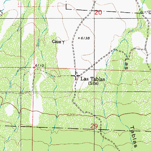 Topographic Map of Las Tablas Site 1, NM