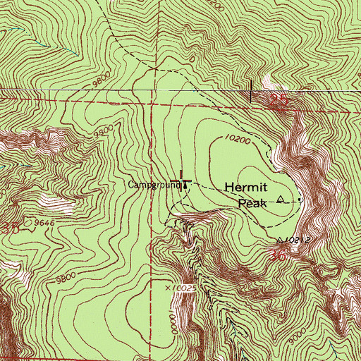 Topographic Map of Hermit Spring, NM