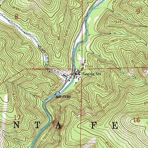 Topographic Map of Brush Ranch, NM