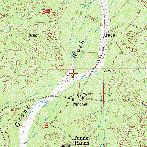 Topographic Map of Palmer Wash, AZ