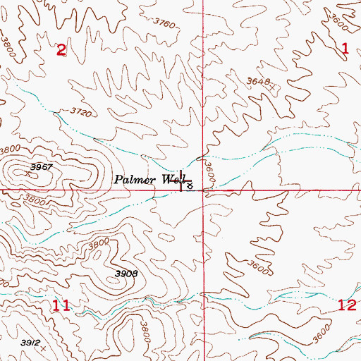Topographic Map of Palmer Well, AZ