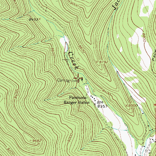 Topographic Map of Panchuela Campground, NM