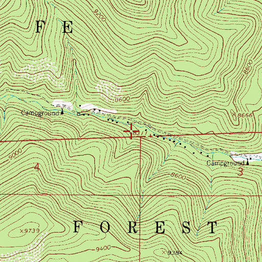 Topographic Map of Winsor Creek Summer Home, NM