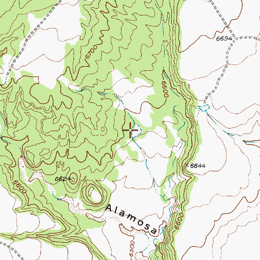 Topographic Map of Alamosa Number One Tank, NM