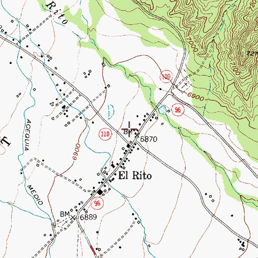 Topographic Map of El Rito District Ranger Office, NM