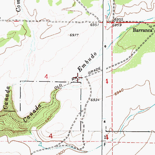 Topographic Map of Barranca Tank, NM