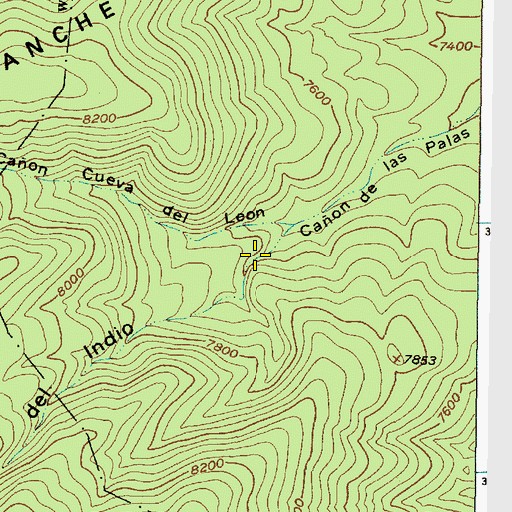 Topographic Map of Aspen Spring, NM