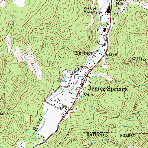 Topographic Map of Jemez Hot Springs, NM