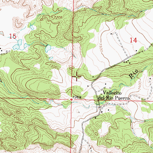 Topographic Map of V McCoy Spring, NM
