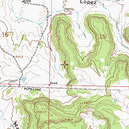 Topographic Map of Espinoza, NM