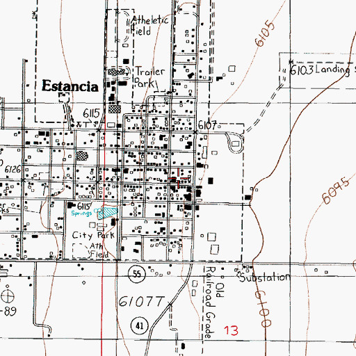 Topographic Map of Estancia Valley Catholic Parish, NM