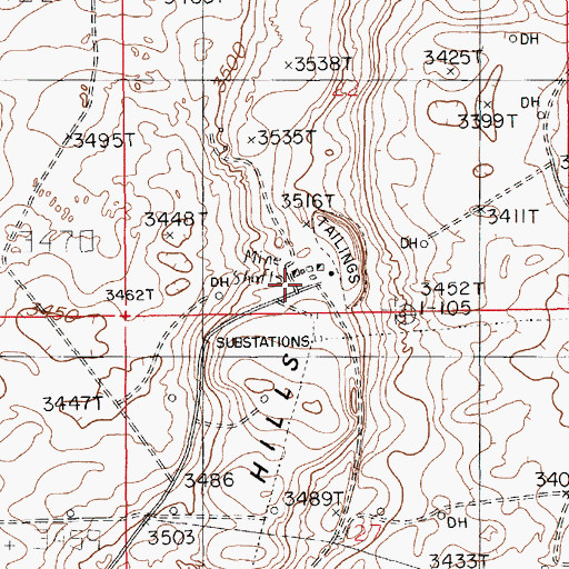 Topographic Map of Duval Corporation Wills-Weaver, NM