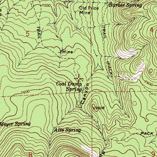 Topographic Map of Wells and Parker Mine, NM