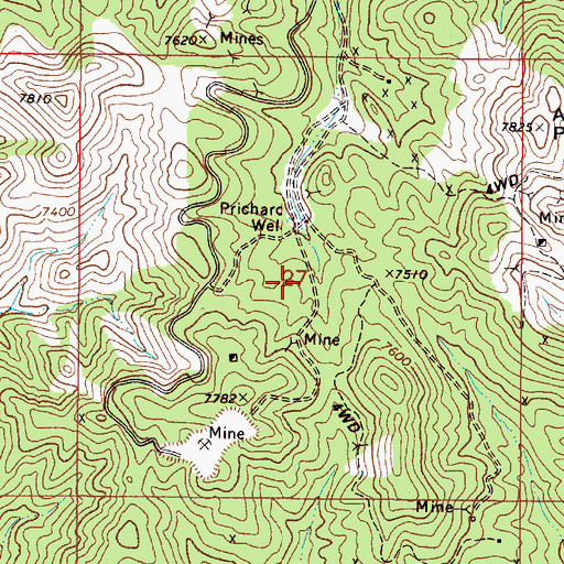 Topographic Map of Jicarilla Pit, NM